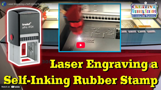 A Laser Engraving a Rubber Stamp