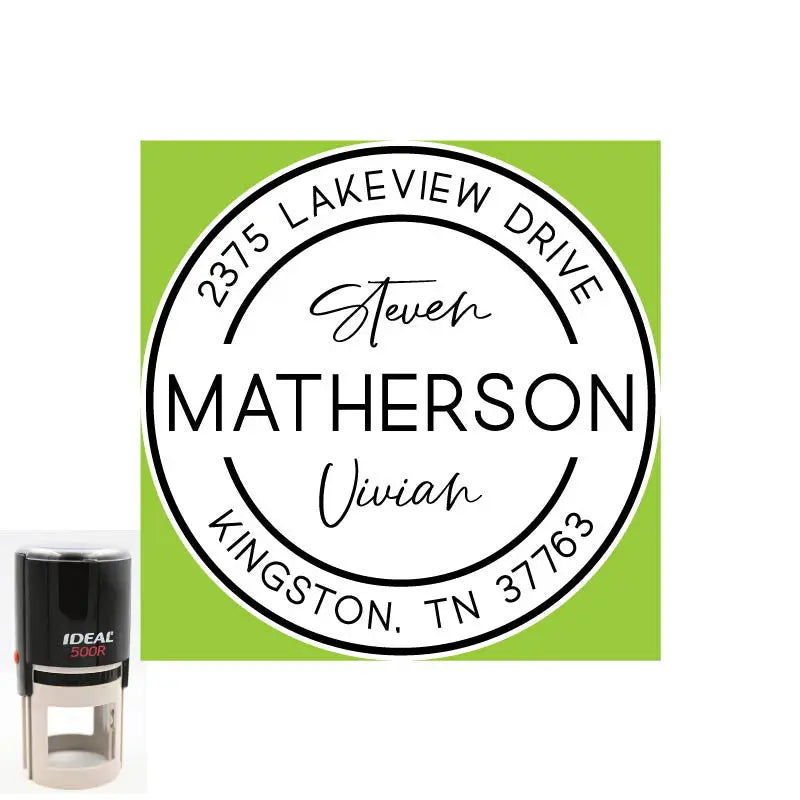 Personalized Round Self-Inking Address Stamp