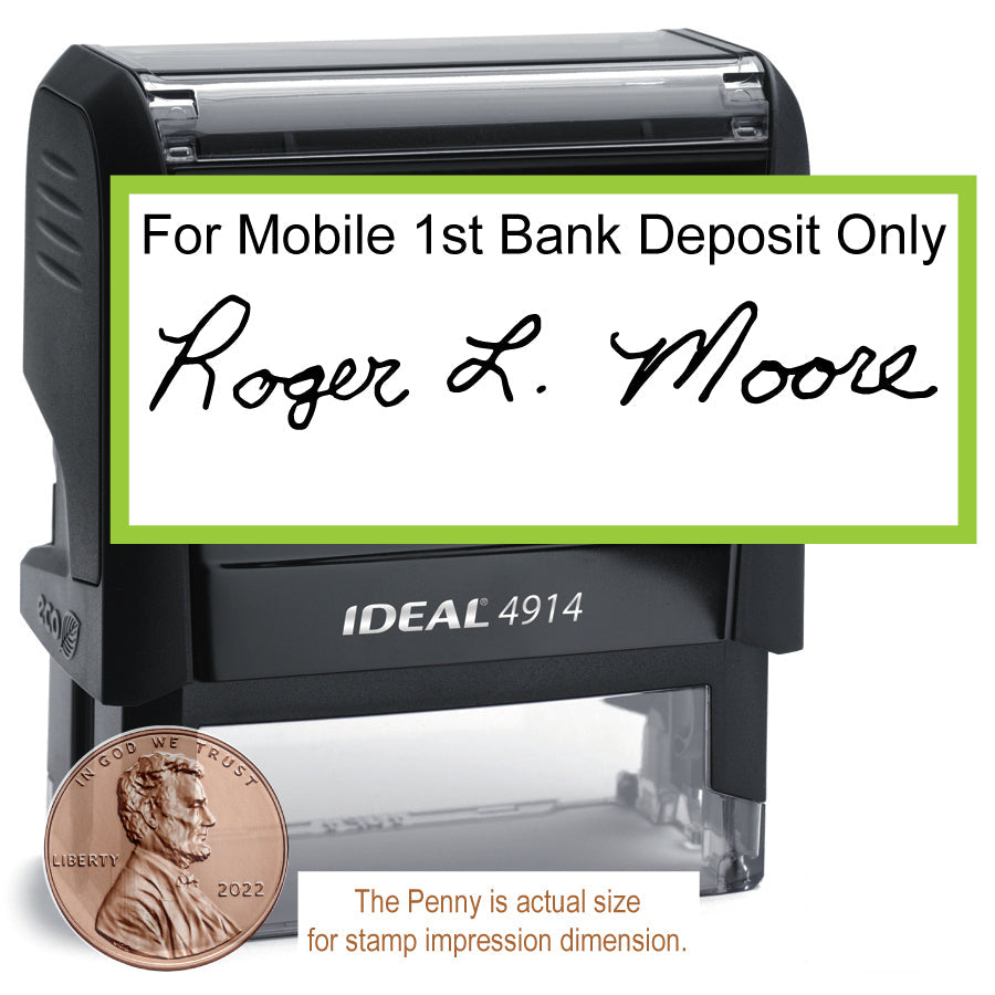 Large Signature Stamp with Name / Text Top Trodat Printy 4914