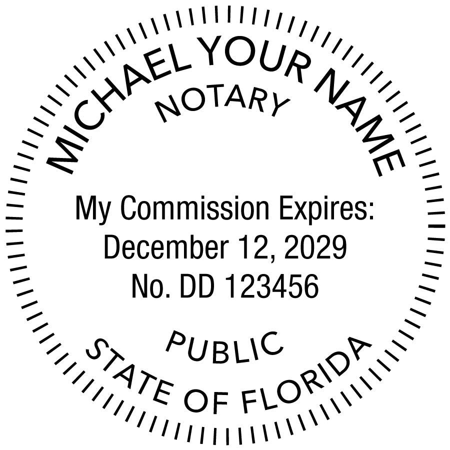 Florida Notary Public Round Self - Inking Rubber Stamp - Creative Rubber Stamps