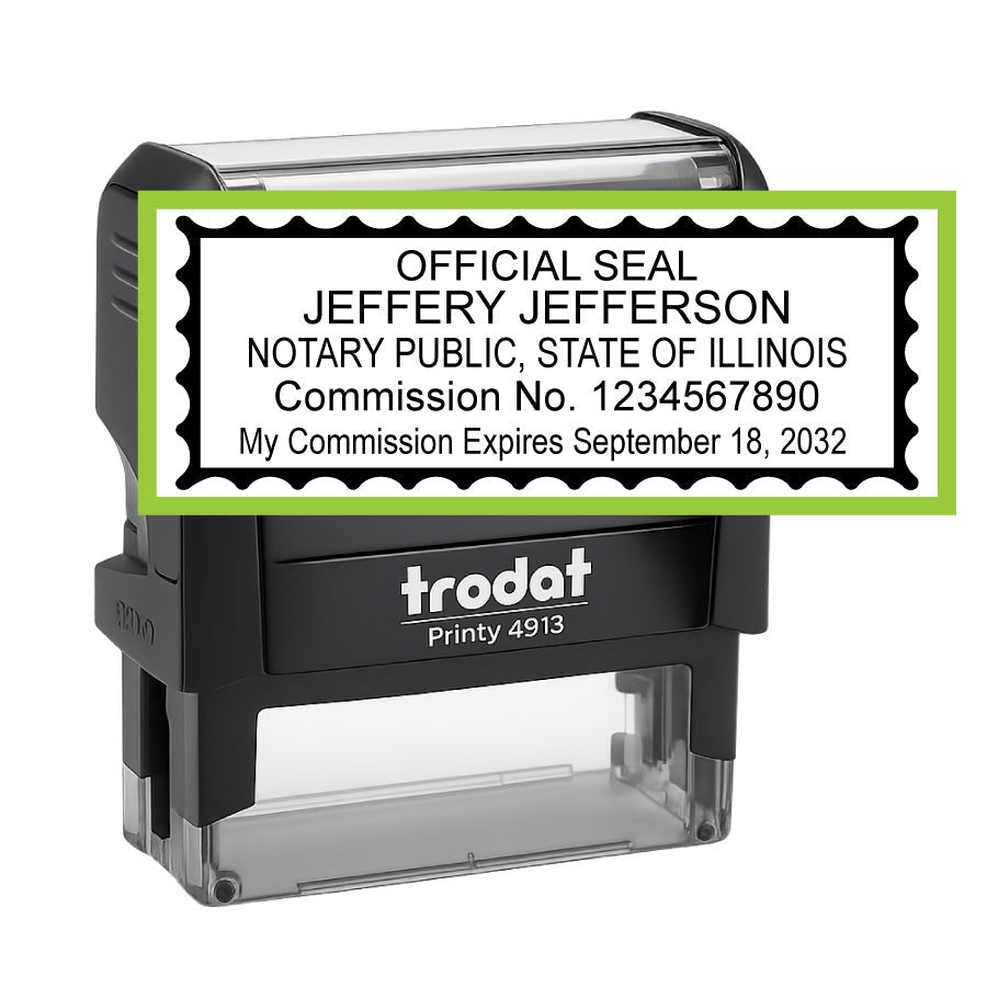 Illinois Notary Public Self - Inking Stamp - Creative Rubber Stamps