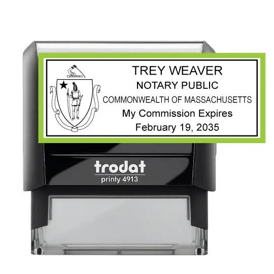 Massachusetts Notary Public Self-Inking Stamp - Creative Rubber Stamps