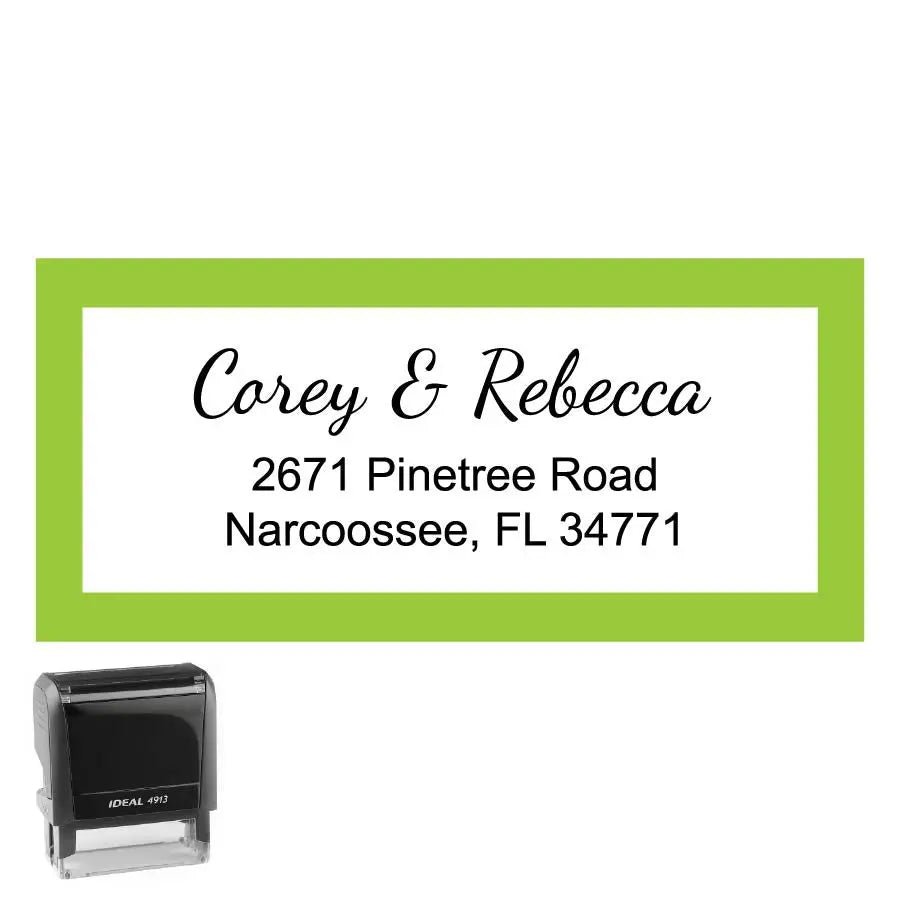 pine tree rubber stamp Personalized Address Stamp Pinetree Rectangle – Creative Rubber Stamps