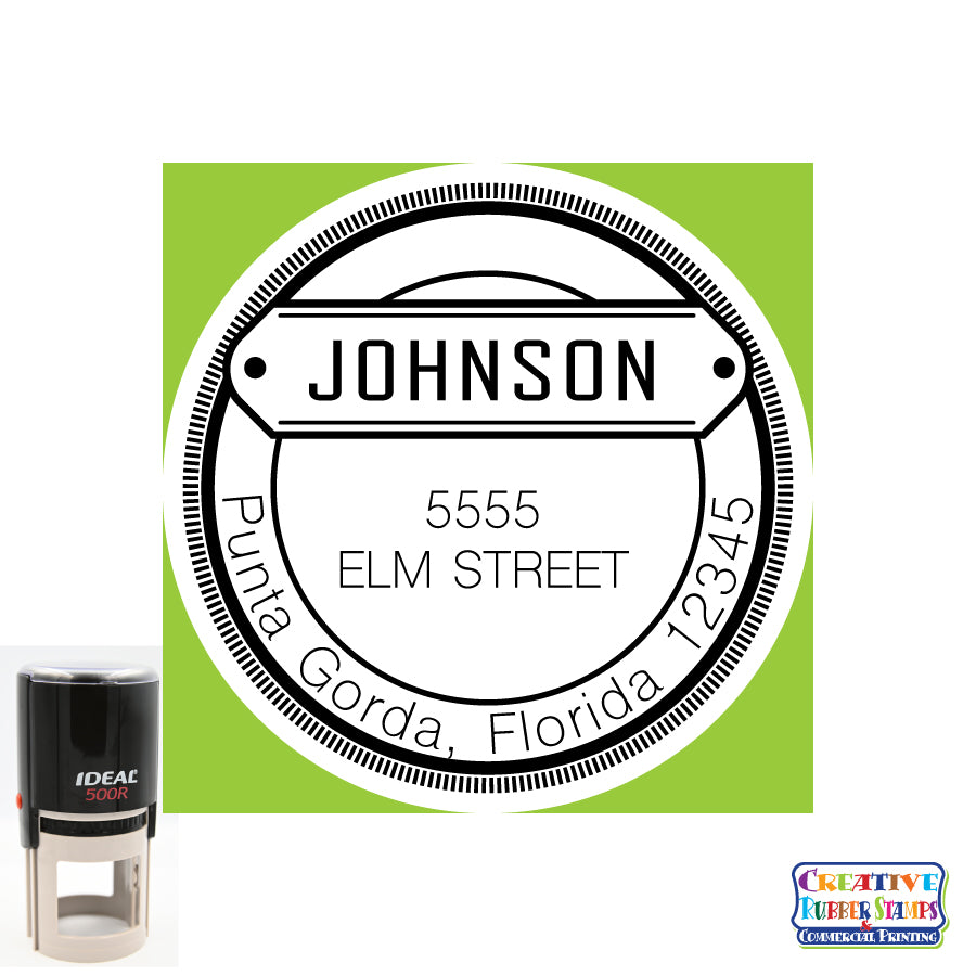 Personalized Address Johnson Round 2 Custom Stamp – Creative Rubber Stamps