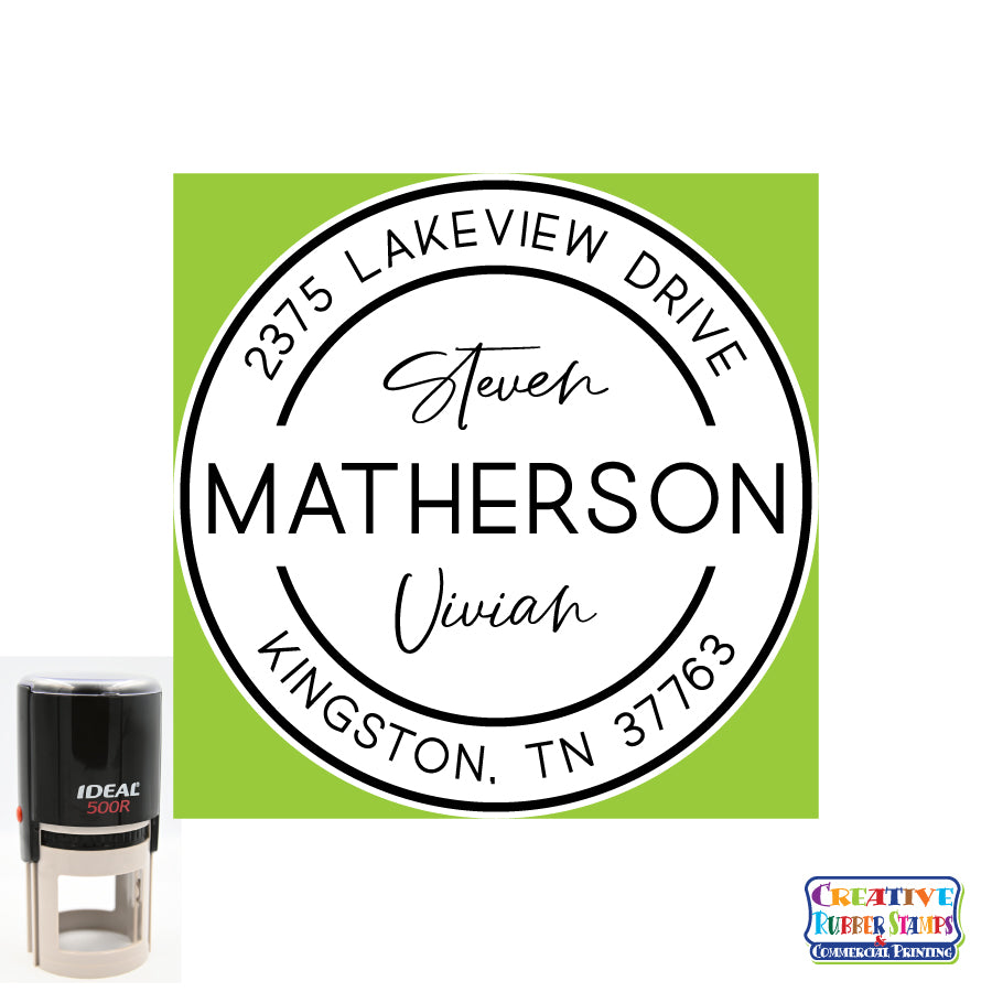 Personalized Address Matherson Round 2 Custom Stamp