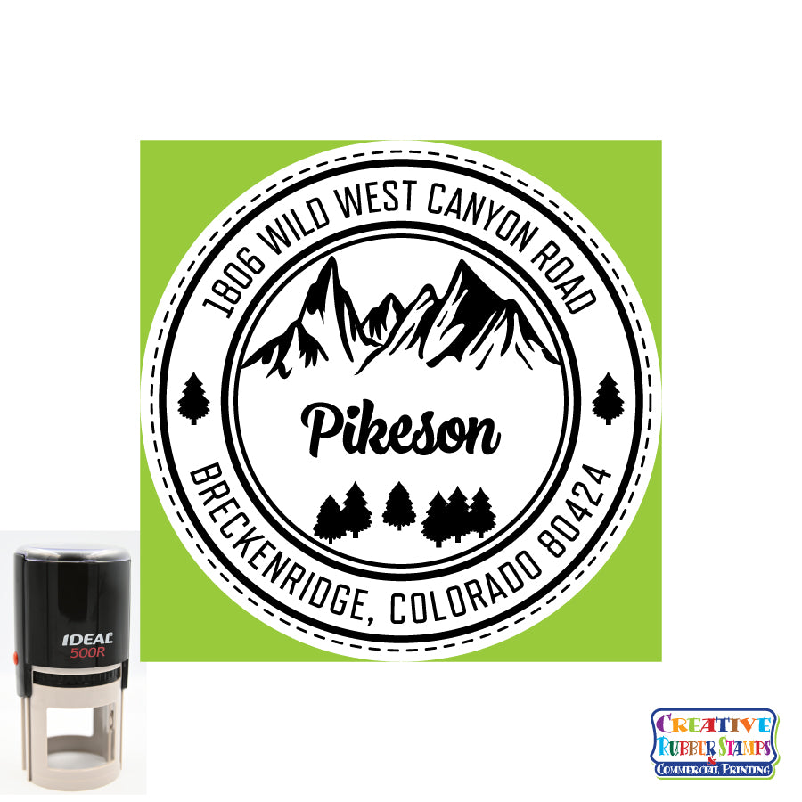 Personalized Address Pikeson Round 2 Custom Stamp