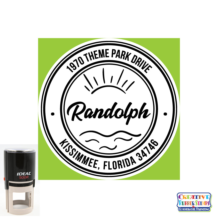 Personalized Address Randolph Round 2 Custom Stamp