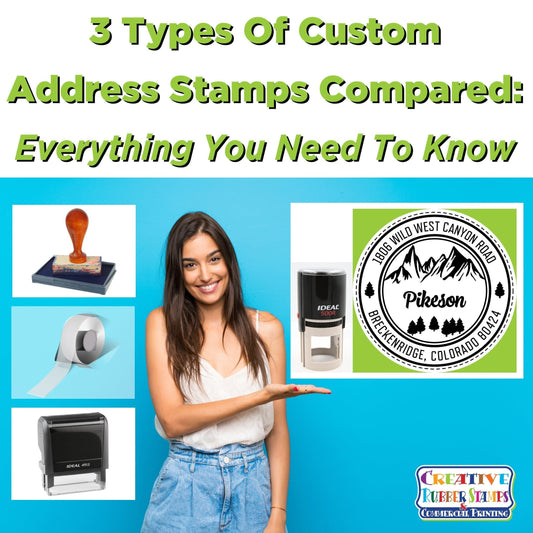 3 Types Of Custom Address Stamps Compared: Everything You Need To Know - Creative Rubber Stamps