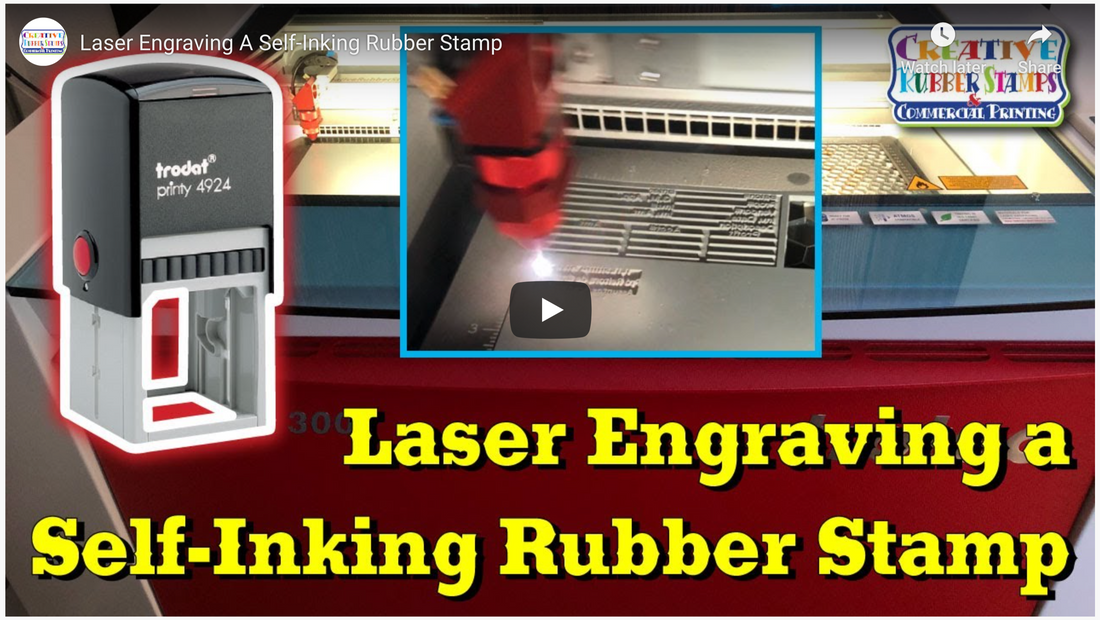 Laser Engraving a Self-Inking Rubber Stamp