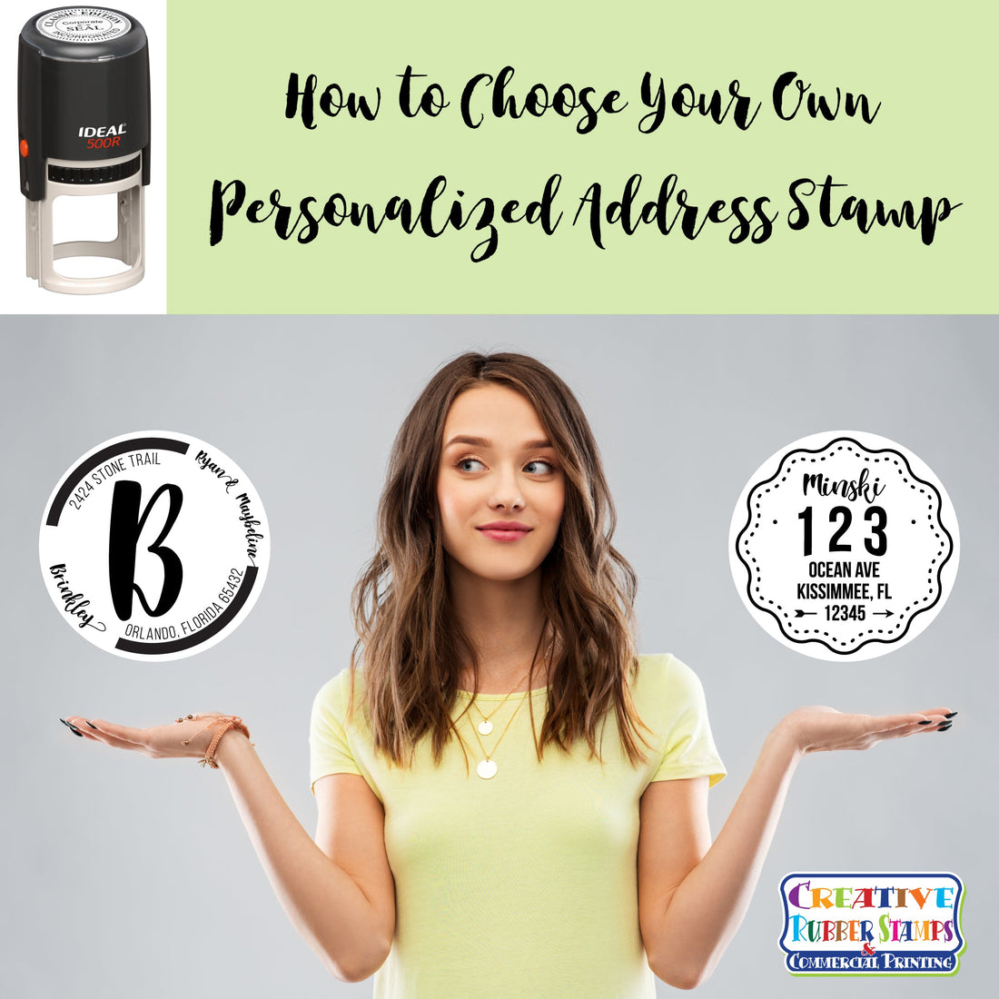 How to Choose Your Own Personalized Address Stamp - Creative Rubber Stamps