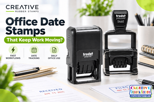 Office Date Stamps That Keep Work Moving - Creative Rubber Stamps