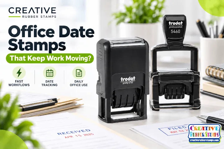 Office Date Stamps That Keep Work Moving - Creative Rubber Stamps