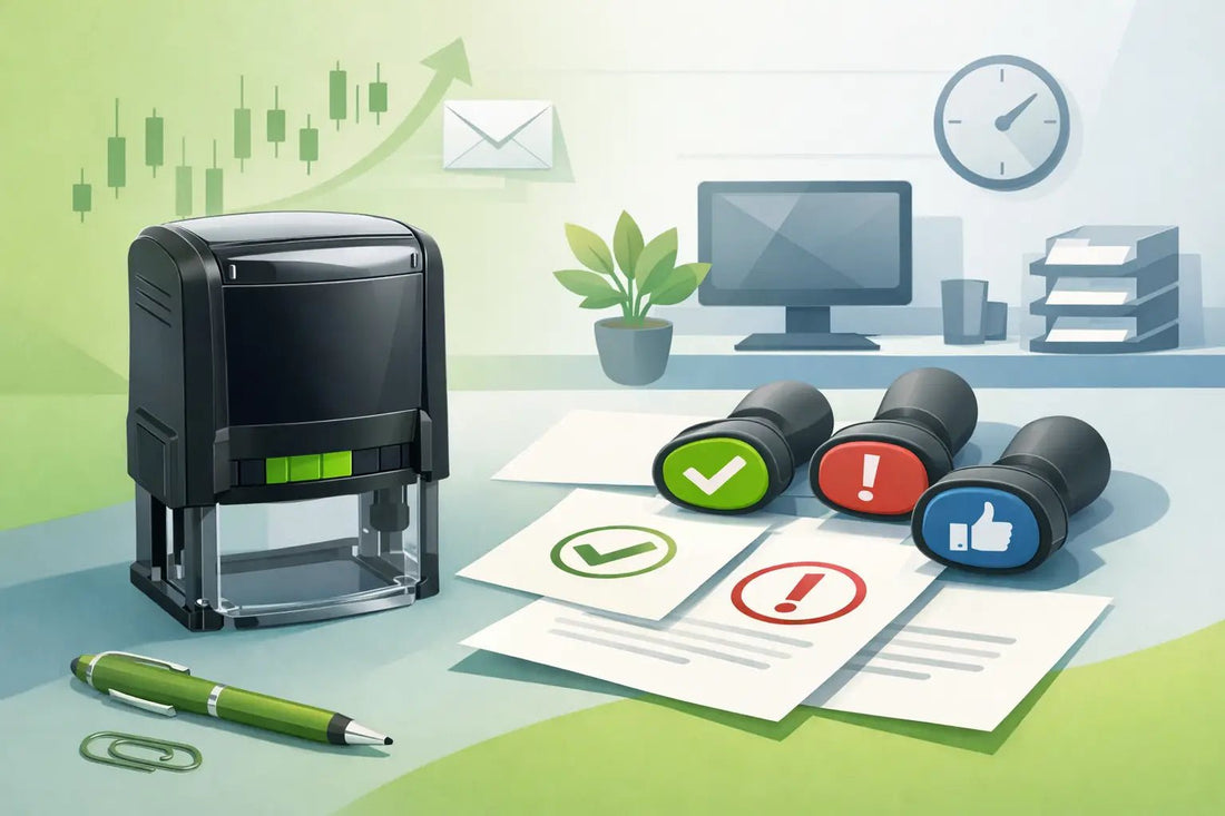 Stock Message Stamps for Faster Office Work - Creative Rubber Stamps