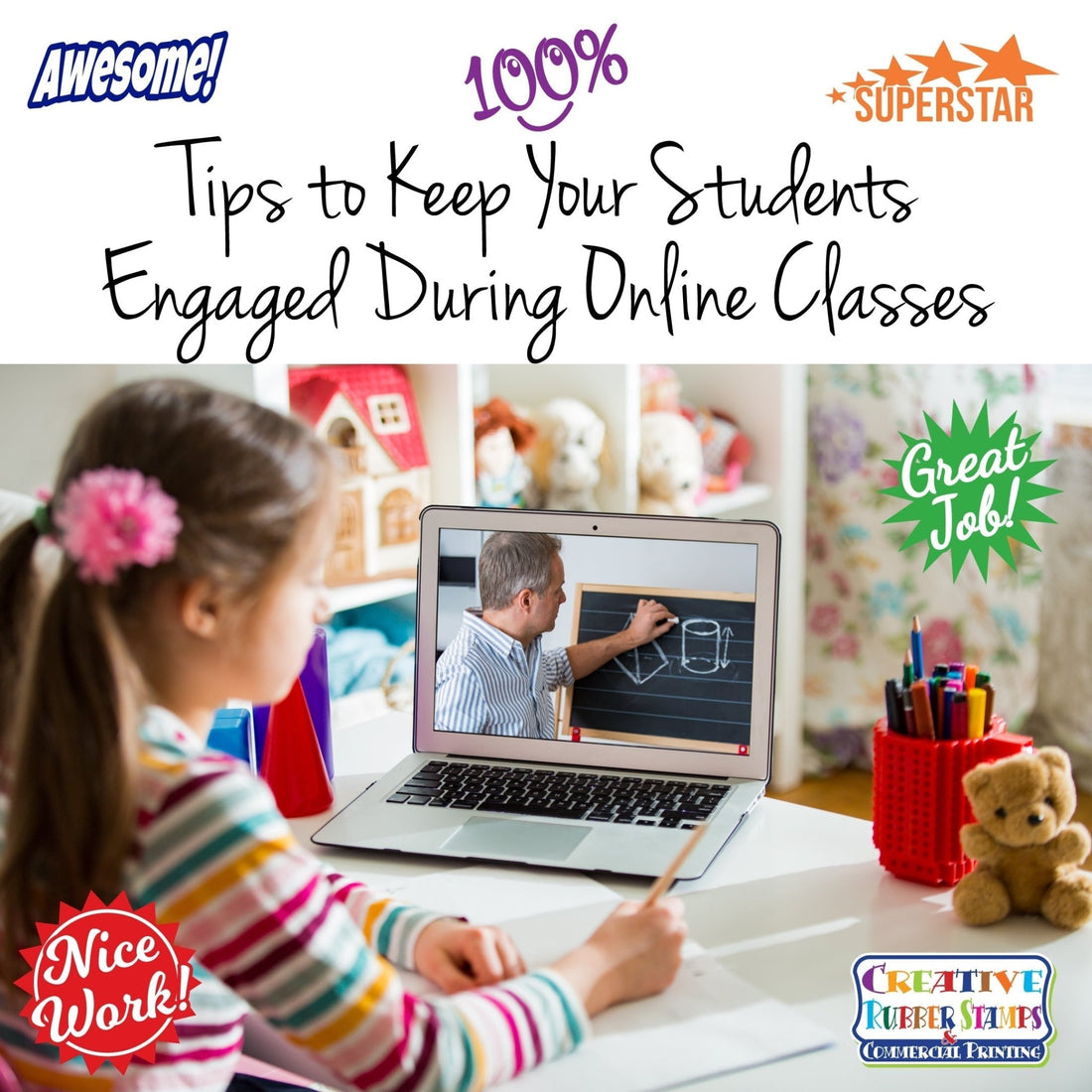 Tips to Keep Your Students Engaged During Online Classes - Creative Rubber Stamps