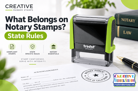 What Belongs on Notary Stamps? State Rules - Creative Rubber Stamps