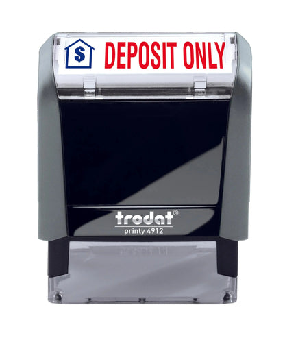 Trodat stamp with 'DEPOSIT ONLY' text on a white background