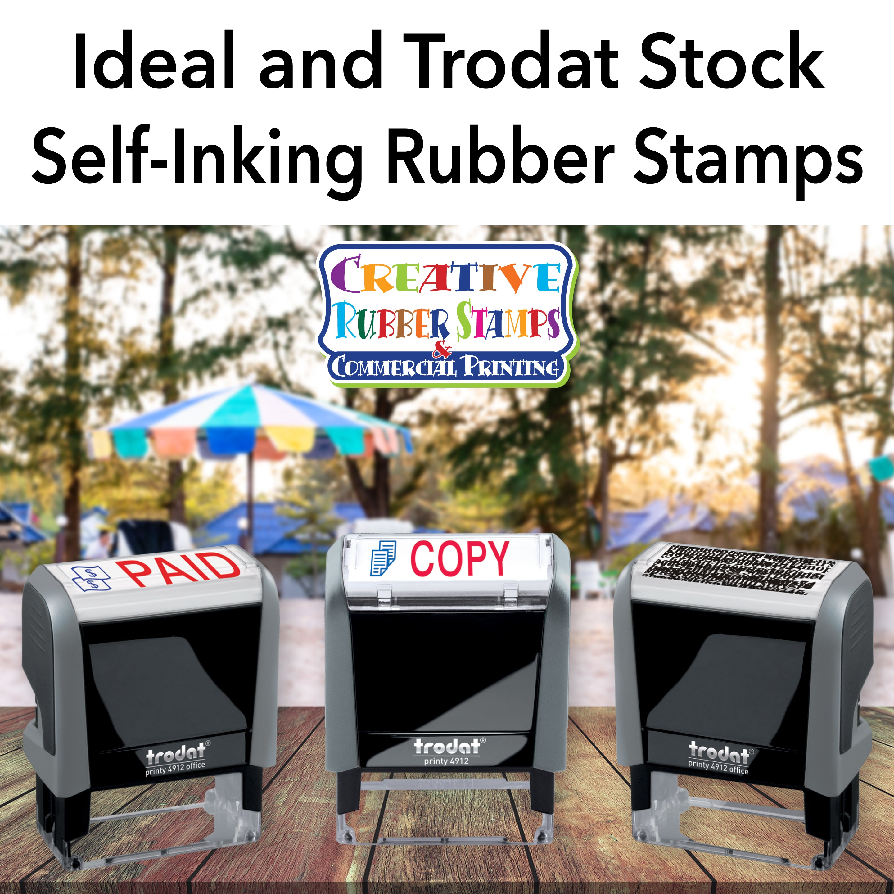 Ideal and Trodat Stock Self-Inking Rubber Stamps