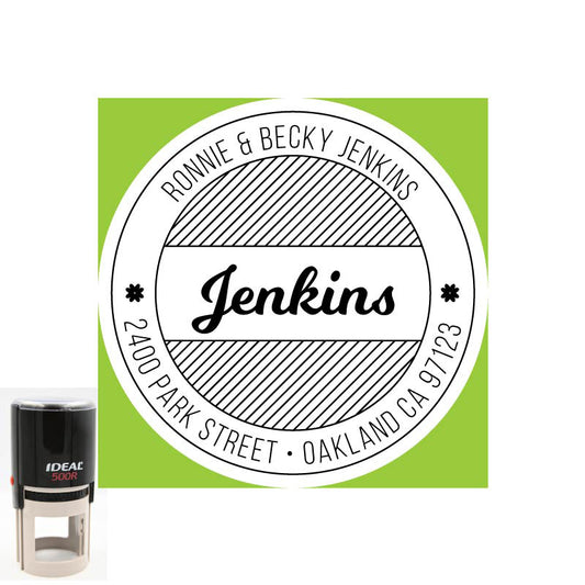 Personalized Round Self-Inking Address Stamp