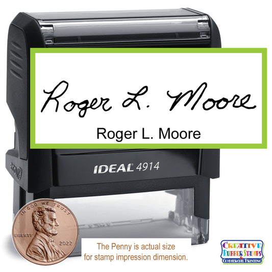 Large Signature Stamp with Name / Text Ideal Trodat Printy 4914