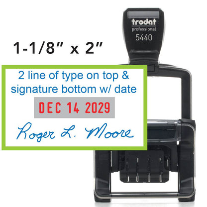 Custom Signature Date Self inking Stamp
