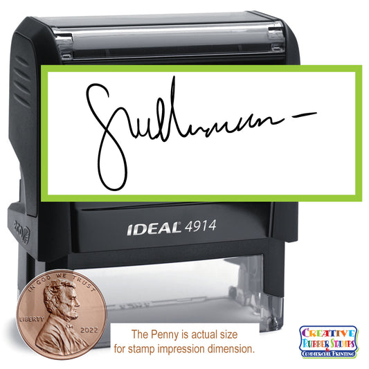 Custom Signature Stamp - Self Inking Customized Signature Stamp | Choose  Ink Color (Red)