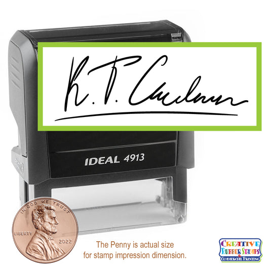 Signature Stamps Self Inking Personalized,38x14mm Custom Signature Stamp  for Signing Name for Checks,Business,Office,File,Deposit