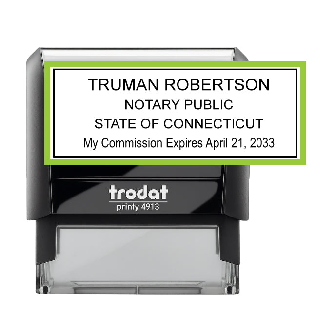 Connecticut Notary Public Self - Inking Stamp on Trodat Printy 4913
