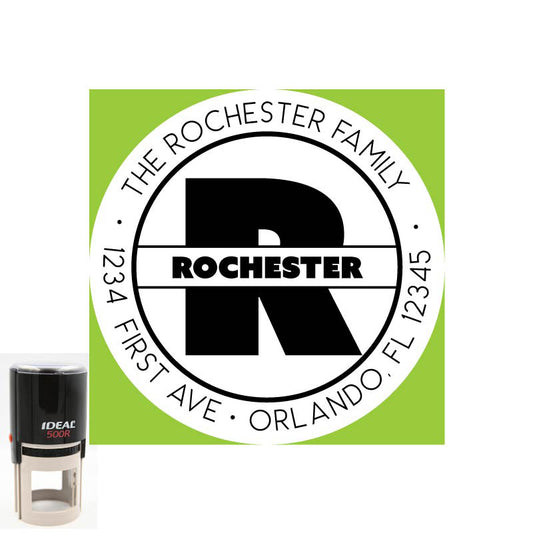 Personalized Round Self-Inking Address Stamp