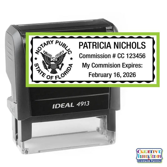 Florida Notary Public Eagle Self - Inking Stamp 2 - Creative Rubber Stamps