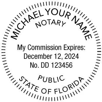 Florida Notary Public Round Self - Inking Rubber Stamp - Creative Rubber Stamps