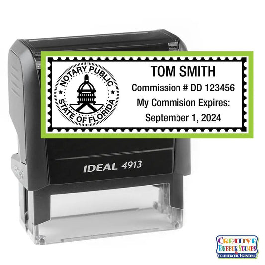 Florida Notary Public Self - Inking Stamp Capitol - Creative Rubber Stamps