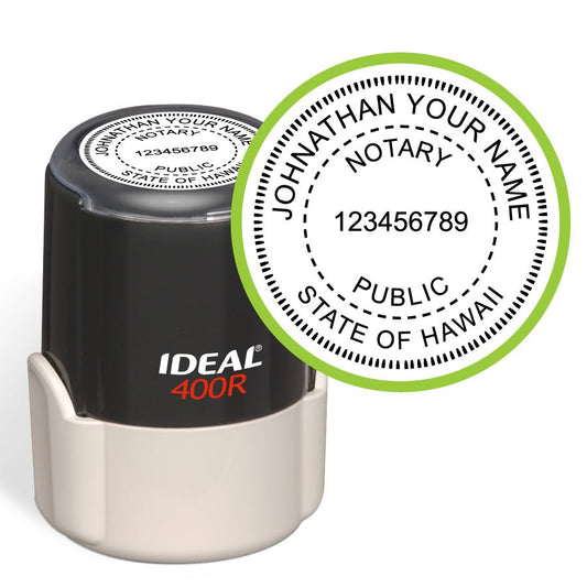 Hawaii Notary Public Round Self - Inking Rubber Stamp - Creative Rubber Stamps