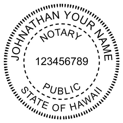Hawaii Notary Public Round Self - Inking Rubber Stamp - Creative Rubber Stamps