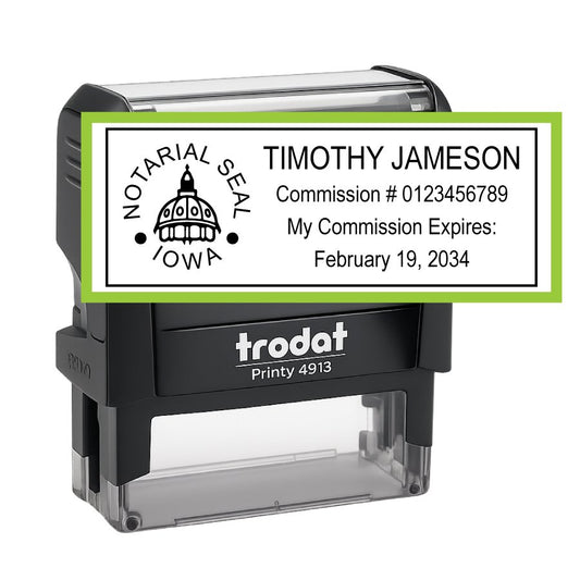 Iowa Notary Public Self - Inking Stamp - Creative Rubber Stamps