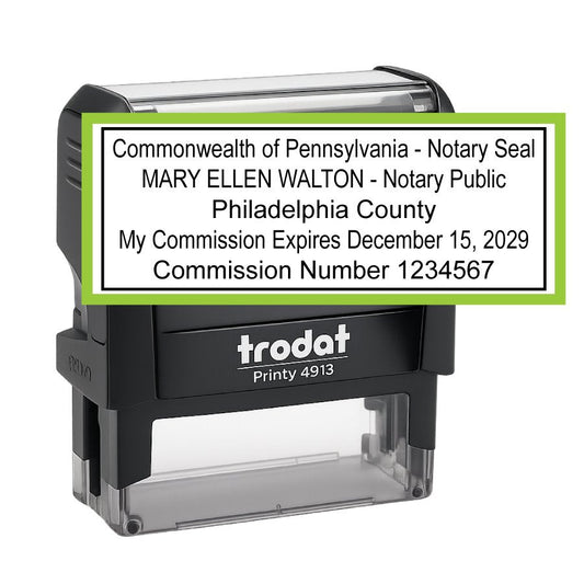 Pennsylvania Notary Public Self - Inking Stamp - Creative Rubber Stamps