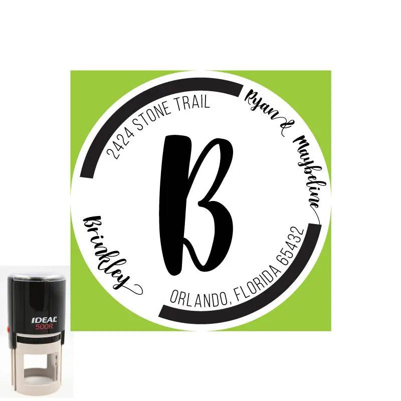 Personalized Address Brinkley Round 2" Custom Stamp - Creative Rubber Stamps