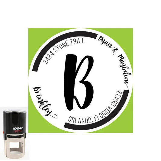Personalized Address Brinkley Round 2" Custom Stamp - Creative Rubber Stamps