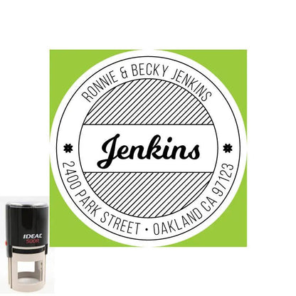 Personalized Address Jenkins Round 2" Custom Stamp - Creative Rubber Stamps