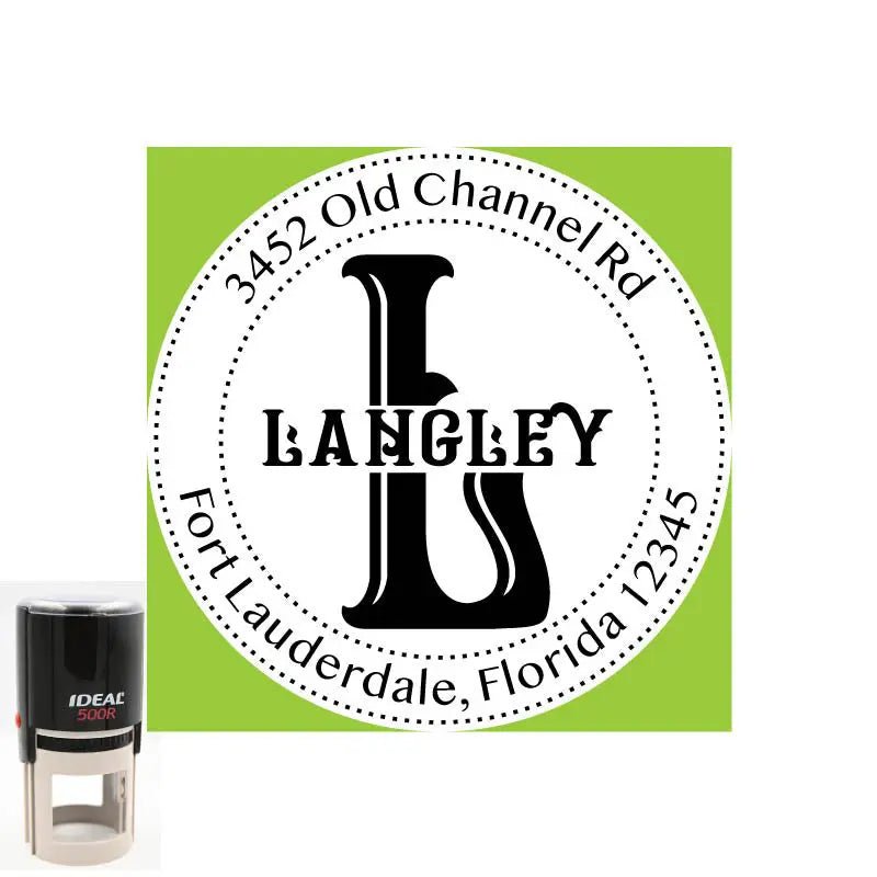 Personalized Address Langley Round 2" Custom Stamp - Creative Rubber Stamps