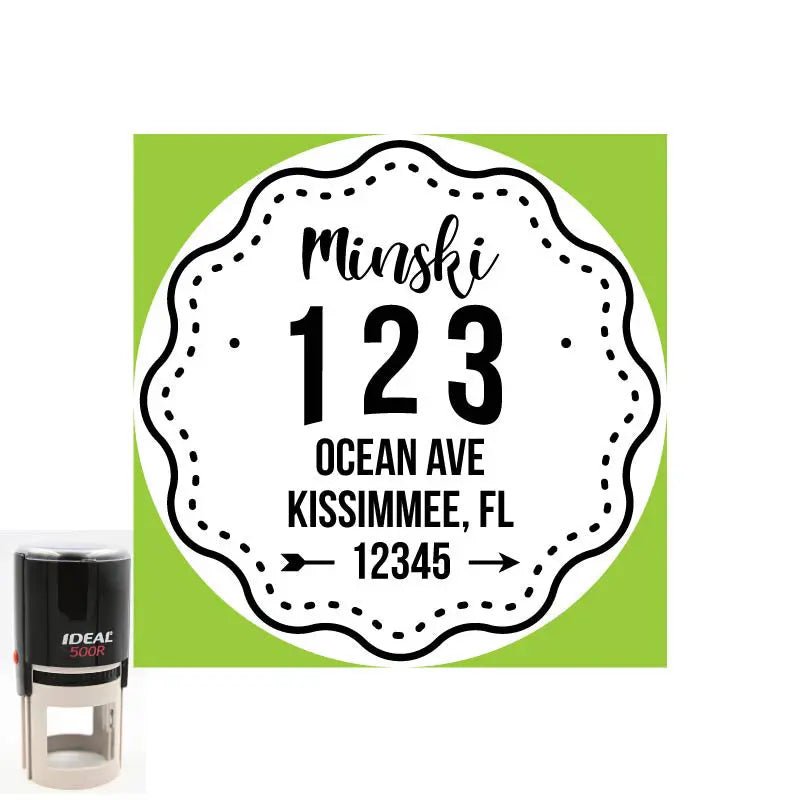 Personalized Address Minski Round 2" Custom Stamp - Creative Rubber Stamps