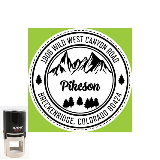Personalized Address Pikeson Round 2" Custom Stamp - Creative Rubber Stamps