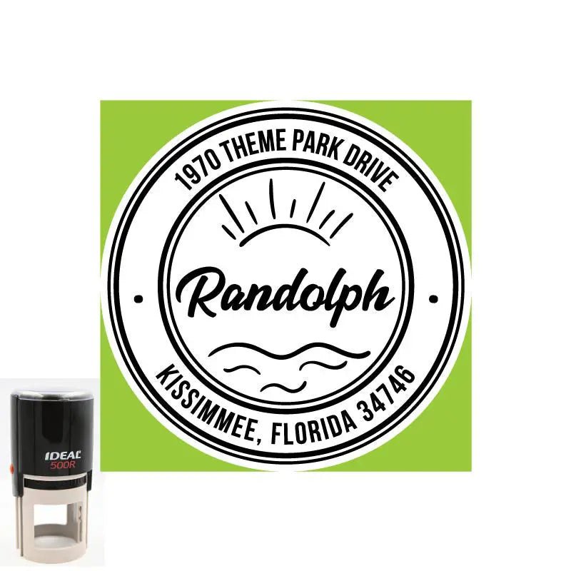 Personalized Address Randolph Round 2" Custom Stamp - Creative Rubber Stamps