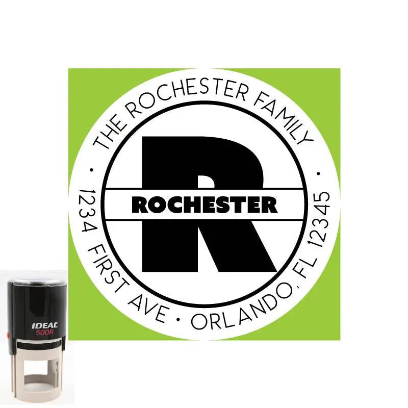 Personalized Address Rochester Round 2" Custom Stamp - Creative Rubber Stamps