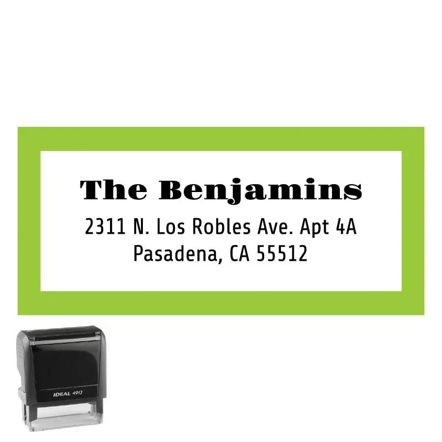 Personalized Address Stamp Benjamins Rectangle - Creative Rubber Stamps