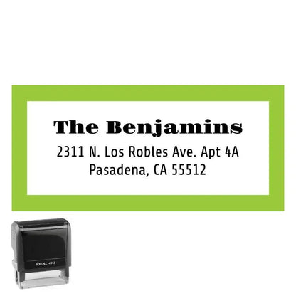 Personalized Address Stamp Benjamins Rectangle - Creative Rubber Stamps