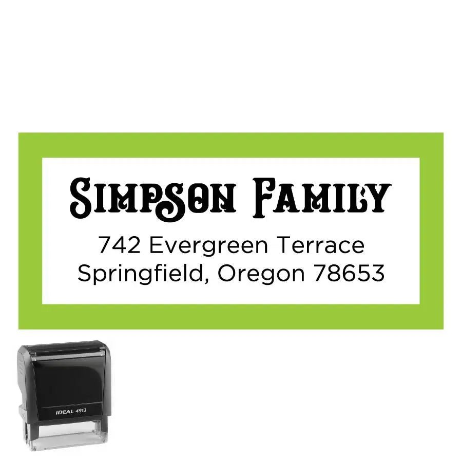 Personalized Address Stamp Evergreen Rectangle - Creative Rubber Stamps
