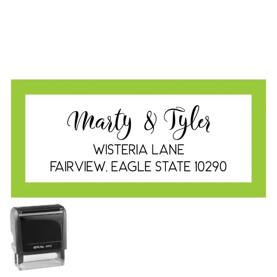 Personalized Address Stamp Wisteria Rectangle - Creative Rubber Stamps