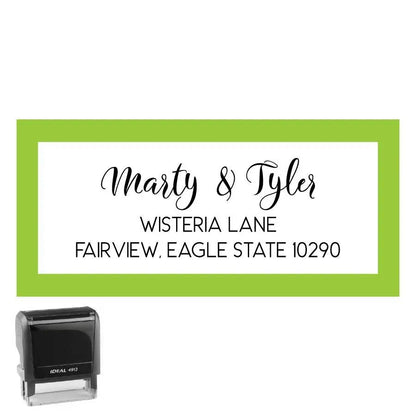 Personalized Address Stamp Wisteria Rectangle - Creative Rubber Stamps