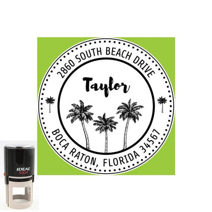 Personalized Address Taylor Round 2" Custom Stamp - Creative Rubber Stamps