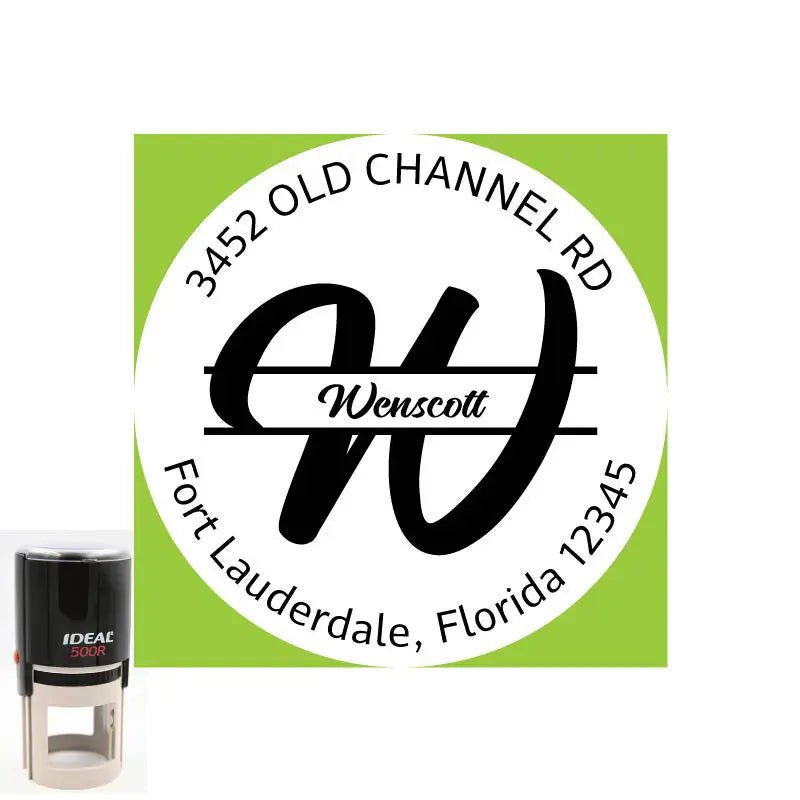 Personalized Address Wenscott Round 2" Custom Stamp - Creative Rubber Stamps